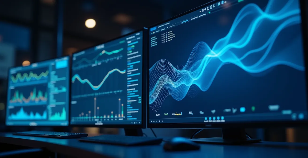 Concept de surveillance de performance Microsoft Teams avec visualisations réseau